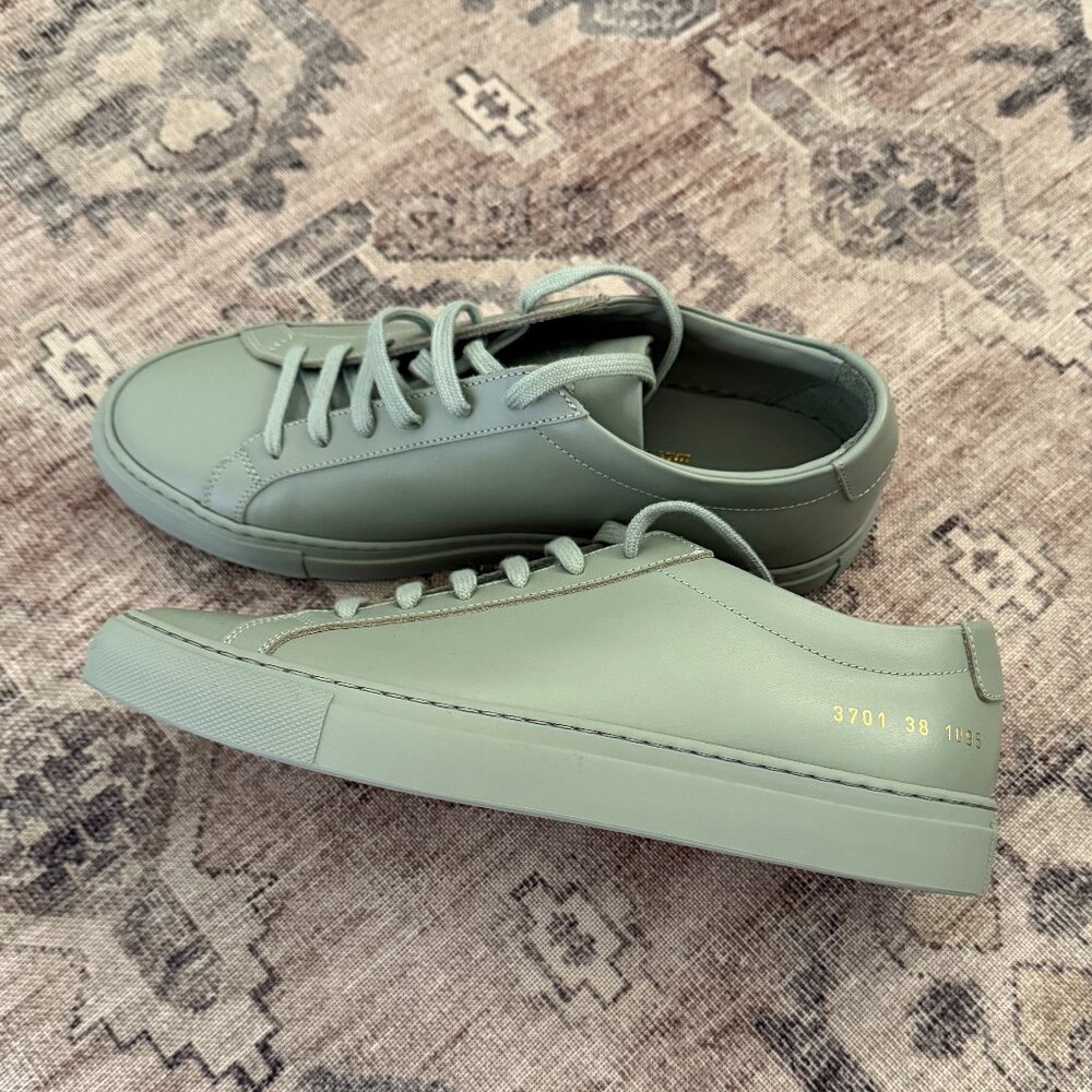 Common Projects Original Achilles Low Sneakers – 'Vintage Green', Size 38